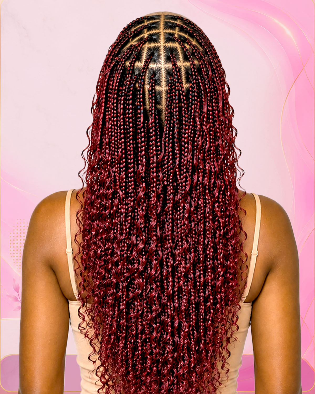 Long color braids style
